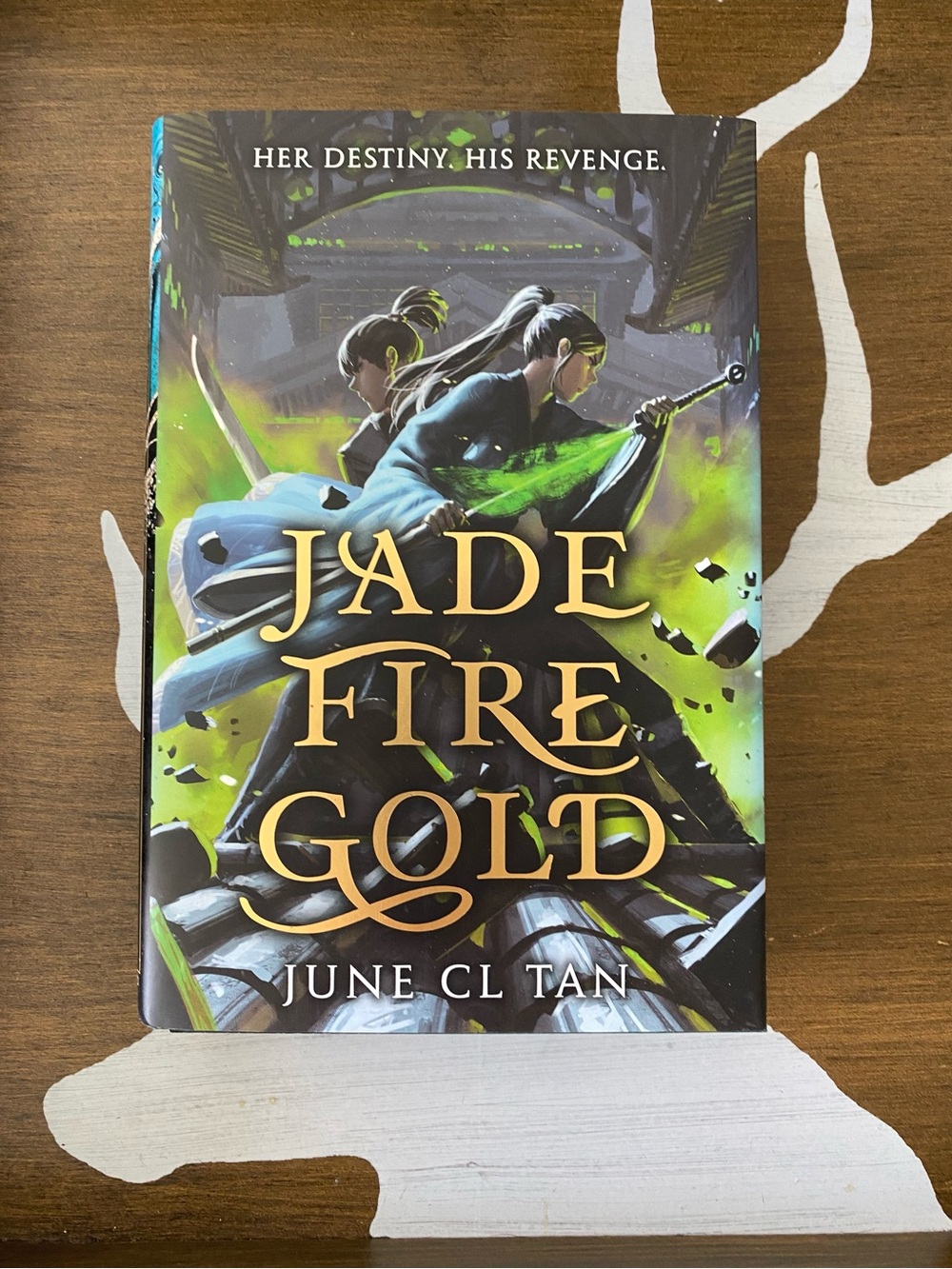 Jade Fire, Gold by June CL Tan - Green & Gold Hardcover